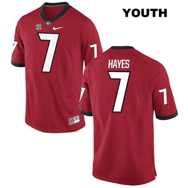 Georgia Bulldogs Youth Jay Hayes #7 NCAA Authentic Red Nike Stitched College Football Jersey UTH2856LQ